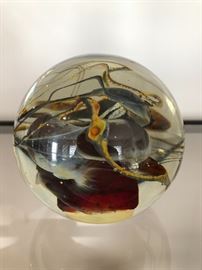 Signed Art Glass Paperweight