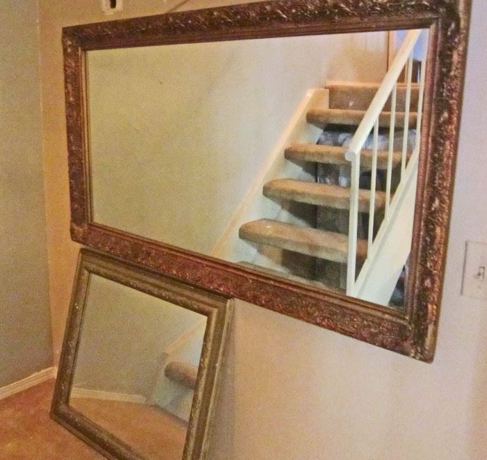 Two mirrors with vintage gilt frames