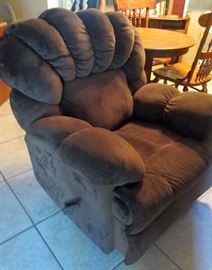 Brown fabric  rocker recliner