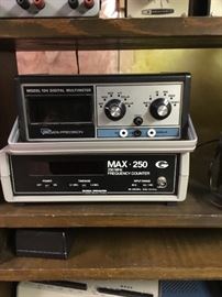 Data Precision Model 134 Digital Multimeter & Global Specialties MAX250 Frequency Counter