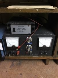Micronta Regulated 12 Volt Power Supply & Simpson Volts Amperes Meters