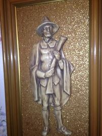 Man Pilgrim embossed plaque
