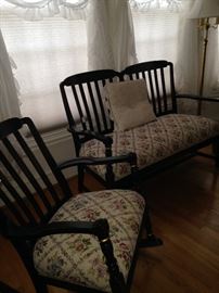Two of the three coordinating pieces (settee & rocker)