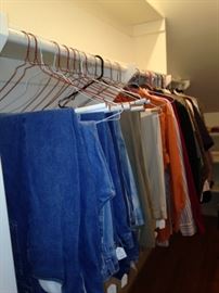 Men's jeans, slacks, and shirts