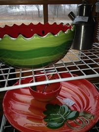 Darling watermelon bowl and chip & dip set