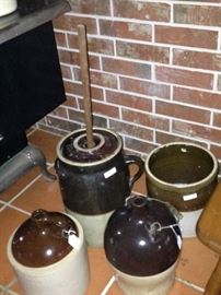 Vintage jugs & churn