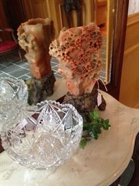 Crystal bowl and other decor