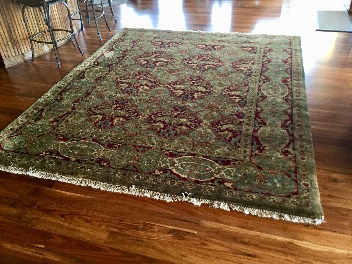 8'2 x 10 ft. Handmade rug. Purchased at Oriental Rug Shop off Oleander 