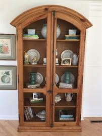 11. French Country Pine Cupboard w/ Wire Front, Interior is Paper Lined (52" x 17" x 87")