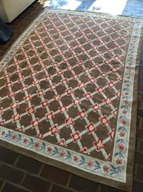 38. Stark Wool Area Rug in Taupe/Blue/Red (5'7" x 8')