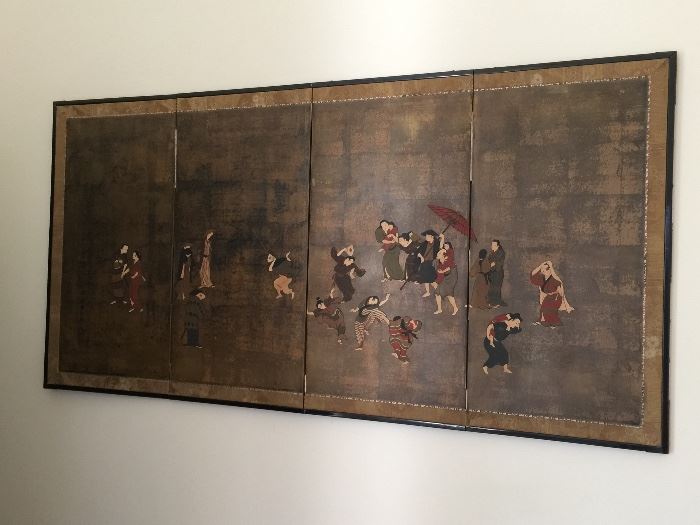 65. 4 Panel Asian Scrren (72" x 36")