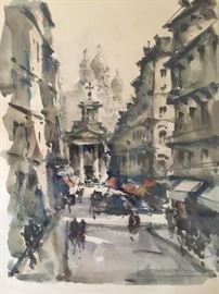 Watercolor Street Scene