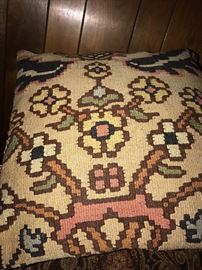 ANTIQUE NEEDLEPOINT PILLOWS