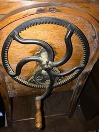 LARGE ANTIQUE WOODEN MILL