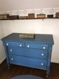 PAINTED TURQUOISE DRESSER