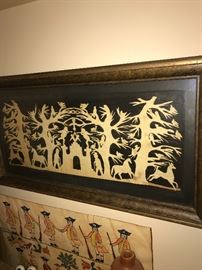 ANTIQUE PAPER CUTTING FRAMED ART
