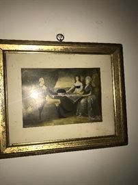 GEORGE WASHINGTON FAMILY FRAMED LITHO