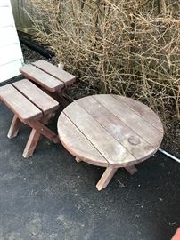 WOODEN OUTDOOR PATIO FURNITURE / CHAIRS / SOFA / TABLES