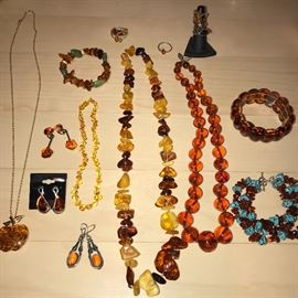 GORGEOUS NATURAL AND PRESSED AMBER JEWELRY