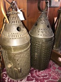 PUNCHED TIN / METAL HANGING LIGHTS