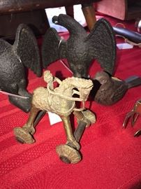 BRASS HORSE ON WHEELS