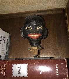 ANTIQUE BLACK AMERICANA FOLK ART DOLL HEAD