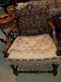 Great antique chair with ornate back