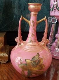 Large 19th century Royal Crown Derby vase, retailed by George E. Crawley in Boston