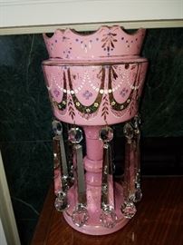 One of a pair of 19th century lusters with great prisms. 