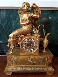 Gilt bronze figural French clock.  (Not working)
