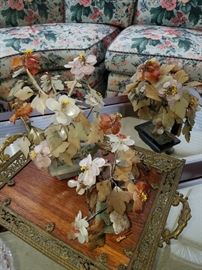 The stone floral arrangements, Oriental in origin