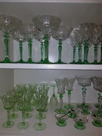 Stemware sets.  Bottom row: Salt Dips