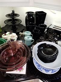 Black milk glass, etc.