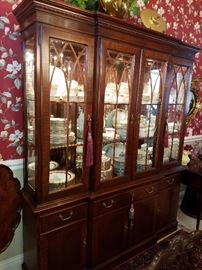 Ethan Allen lighted breakfront.