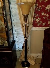 One of a pair of great torchiere floor lamps