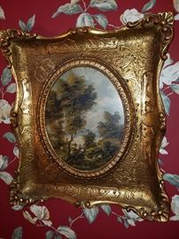 Gilt frame artwork, signed
