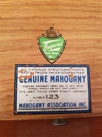 Label in the Tea Cart's drawer