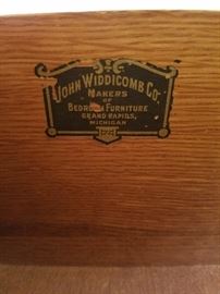 John Widdicomb label inside this piece