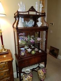 Architectural style display cabinet, lighted.
