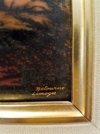 Signature on enamel on copper