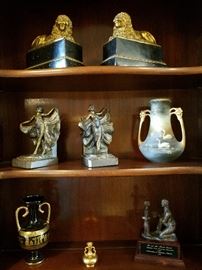 Book ends and other items displayed