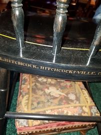 Signature on the back of the seat