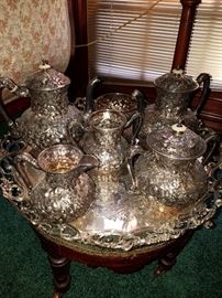 Silverplate tea set, Ca. 1880