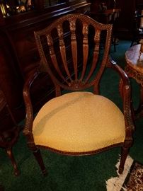Shield back mahogany arm chair