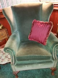 Upholstered wingback chair