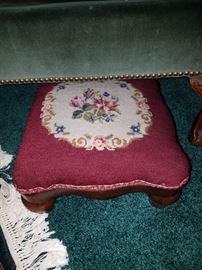 Needlepoint foot stool