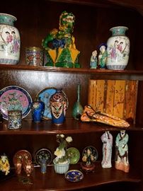 Cloisonne, porcelain, etc.