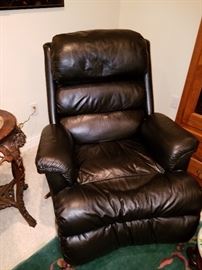 Leather recliner by Ethan Allen