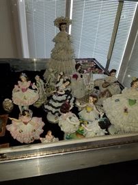 Dresden lace porcelain figures