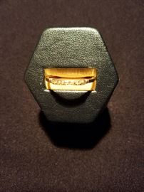 Narrow platinum diamond band